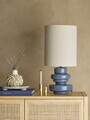 Lampa de masa, Bloomingville, Fabiola, 1 x E27, 24x51 cm, sticla/in, albastru