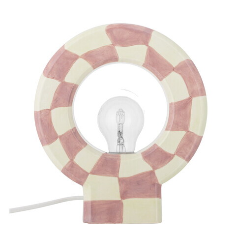 Lampa de masa, Bloomingville, Vialini, 1 x E27, 20.5x7x23.5 cm, ceramica, roz