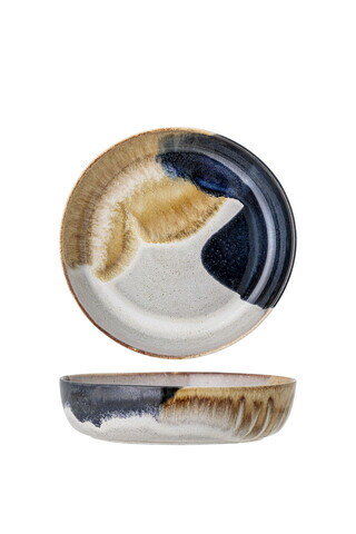 Bol salata, Bloomingville, Jules, 25x6.5 cm, 2 L, ceramica, albastru