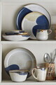 Bol salata, Bloomingville, Jules, 25x6.5 cm, 2 L, ceramica, albastru