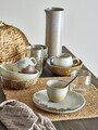 Set mic dejun 12 piese, Bloomingville, Paula, ceramica, maro