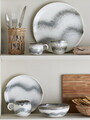 Set mic dejun 12 piese, Bloomingville, Paula, ceramica, gri