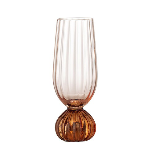 Pahar de sampanie, Bloomingville, Taurin, 6x17 cm, 250 ml, sticla, roz