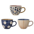 Set 3 cesti, Bloomingville, Eviaya, 9.5x7 cm, 290 ml, ceramica, multicolor