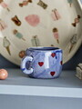 Ceasca, Bloomingville, Nini Hearts, 7x6 cm, 100 ml, ceramica, albastru