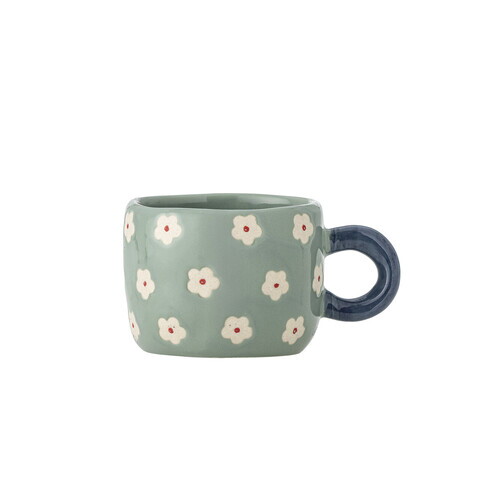 Ceasca, Bloomingville, Nini Flowers, 7x6 cm, 100 ml, ceramica, albastru