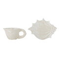 Ceasca cu farfurie, Bloomingville, Shellie, 150 ml, ceramica, alb
