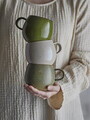 Set 3 cani, Bloomingville, Addison, 10.5x10 cm, 500 ml, ceramica, verde
