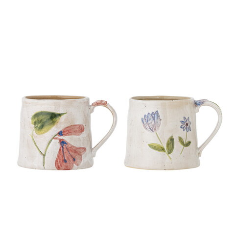 Set 2 cani, Bloomingville, Camilla, 10x9 cm, 430 ml, ceramica, multicolor