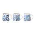 Set 3 cani, Bloomingville, Molly, 9.5x9.5 cm, 400 ml, ceramica, albastru