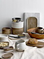 Set 3 farfurii desert, Bloomingville, Addison, 22.5x14.5x1.5 cm, ceramica, gri