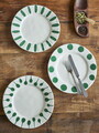 Set 3 farfurii intinse, Bloomingville, Linora, 28x3 cm, ceramica, verde