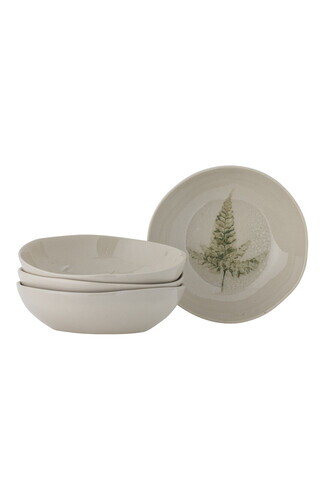 Set 4 farfurii adanci, Bloomingville, Bea, 21x6 cm, ceramica, natural