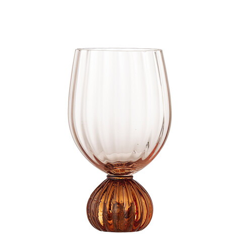 Pahar de vin, Bloomingville, Taurin, 9x15.5 cm, 430 ml, sticla, roz
