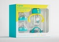 Set sticluta pentru copii U-grow, 260 ml, tritan/polipropilena/silicon, albastru/galben