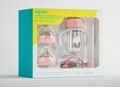 Set sticluta pentru copii U-grow, 260 ml, tritan/polipropilena/silicon, roz/gri
