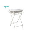 Cadita pliabila cu suport metalic si termometru U-grow, 85x47x21.5 cm, metal, alb/gri