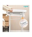 Cadita pliabila cu suport metalic si termometru U-grow, 85x47x21.5 cm, metal, alb/gri