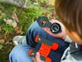Set de aventura cu statii emisie-receptie Dinozaur, LEXIBOOK, gri/portocaliu
