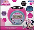 Ceas desteptator cu proiector Minnie Mouse, LEXIBOOK, 11.8x11x9.1 cm, roz