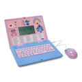 Laptop educational bilingv Ro/En pentru copii Stitch, LEXIBOOK, 5.1x9.7 cm, roz/albastru