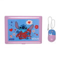 Laptop educational bilingv Ro/En pentru copii Stitch, LEXIBOOK, 5.1x9.7 cm, roz/albastru