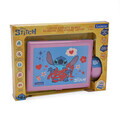 Laptop educational bilingv Ro/En pentru copii Stitch, LEXIBOOK, 5.1x9.7 cm, roz/albastru