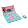 Laptop educational bilingv Ro/En pentru copii Gabby, LEXIBOOK, 5.1x9.7 cm, roz/verde