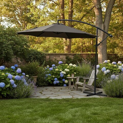 Umbrela pentru gradina / terasa Heinner, 300 cm, poliester, negru