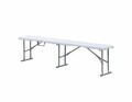 Banca pliabila pentru gradina Heinner, 182x28x43 cm, otel/plastic, alb/gri