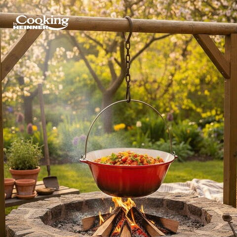 Ceaun Cooking by Heinner, 49x23 cm, 22 L, fonta emailata, rosu