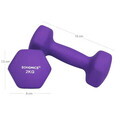 Set gantere 2 x 2 kg, Songmics, neopren, violet