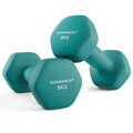 Set gantere 2 x 3 kg, Songmics, neopren, teal