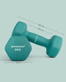 Set gantere 2 x 3 kg, Songmics, neopren, teal
