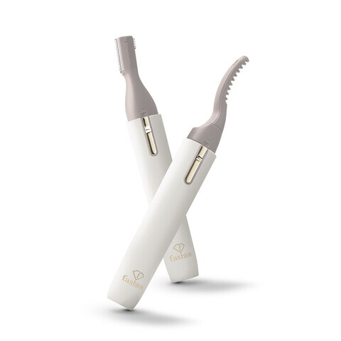 Set 2 in 1, ondulator de gene incalzit si aparat de ras electric Fashion TV, Matte Cream-Gold, 14.05x1.88x1.5 cm / 13.48x1.75x1.27 cm, crem
