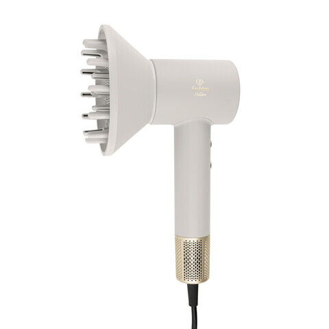 Uscator de par Fashion TV, Matte Cream-Gold, 1350-1600W, 3 viteze, 3 trepte de temperatura, crem