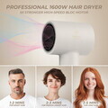 Uscator de par Fashion TV, Matte Cream-Gold, 1350-1600W, 3 viteze, 3 trepte de temperatura, crem