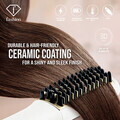 Mini pieptene pentru indreptat parul Fashion TV, Matte Cream-Gold, 180°C, invelis ceramic, crem