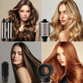 Aparat de coafat profesional, 5 in 1 Fashion TV, Matte Cream-Gold, 1500W, 3 viteze, 3 trepte de temperatura, crem