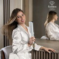 Placa de par cu uscator, 2 in 1 Fashion TV, Pearl White-Gold, 1000W, 230°C, 3 viteze, 3 trepte de temperatura, invelis ceramic, alb