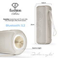 Boxa Bluetooth M Fashion TV, Matte Cream-Gold, 8.5x8.9x21 cm, crem