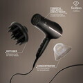 Uscator de par profesional Fashion TV, Matte Black-Rose Gold, 1950-2300W, 2 viteze, 3 trepte de temperatura, negru