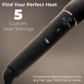 Ondulator de par Fashion TV, Matte Black-Rose Gold, 50-55W, 200°C, 5 trepte de temperatura, invelis ceramic, negru