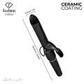 Ondulator de par Fashion TV, Matte Black-Rose Gold, 50-55W, 200°C, 5 trepte de temperatura, invelis ceramic, negru