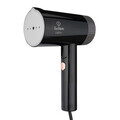 Aparat de calcat cu aburi portabil, pliabil Fashion TV, Matte Black-Rose Gold, 1000W, 100 ml, invelis ceramic, negru