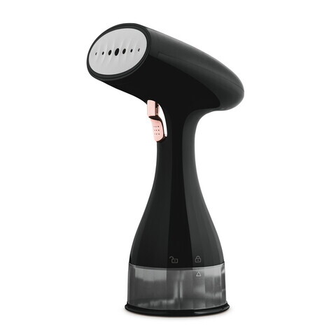 Aparat de calcat cu aburi Fashion TV, Matte Black-Rose Gold, 1500W, 220 ml, invelis ceramic, negru
