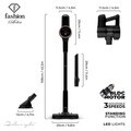 Aspirator vertical Fashion TV, Matte Black-Rose Gold, 250 W, 3 viteze, negru
