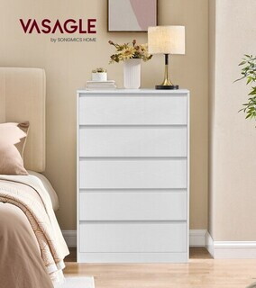 Alb, Comoda cu 5 sertare