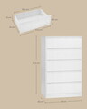 Comoda cu 5 sertare Kailyn, Songmics, 60x40x97.4 cm, PAL/MDF, alb