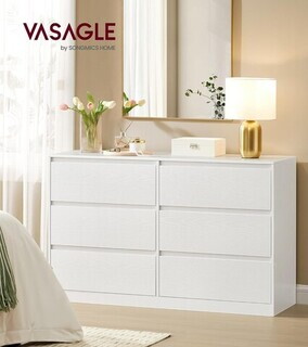 Alb, Comoda cu 6 sertare
